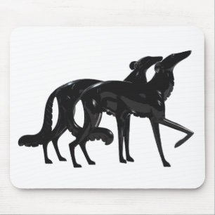 Tapis De Souris Tandem Borzoï Art Déco Noir