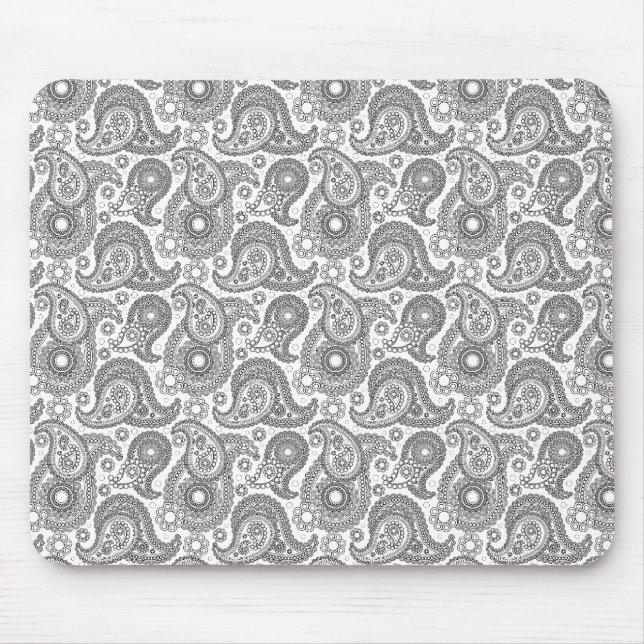 Tapis De Souris Tangerine Black Paisley (Devant)