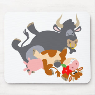 Tapis De Souris Tango ! ! (taureau et vache de bande dessinée)