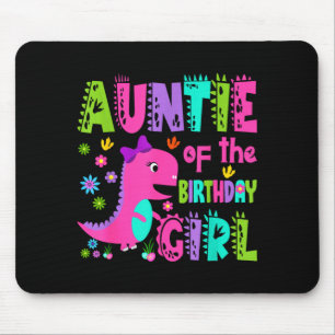 Tapis De Souris Tante de la fille d'anniversaire saurus rex dinosa