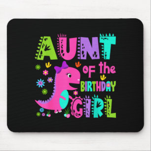 Tapis De Souris Tante de la fille qui fête son anniversaire saurus