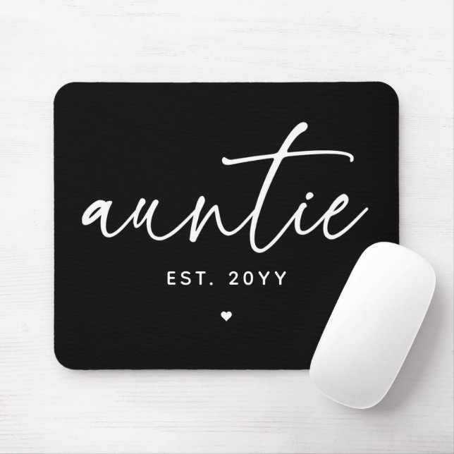Tapis De Souris Tante Elégante Typographie Nouvelle Tante (Avec souris)