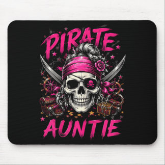 Tapis De Souris Tante pirate de crâne de famille drôle Jolly Roger