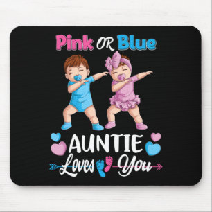 Tapis De Souris Tante Rose ou Bleu aime la fête de révélation du s