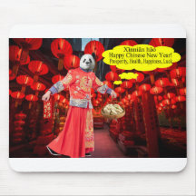 tapis de souris. Bonne année chinoise. panda/homme