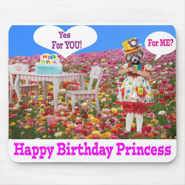 Tapis De Souris tapis de souris. Joyeuse princesse d'anniversaire. (Devant)