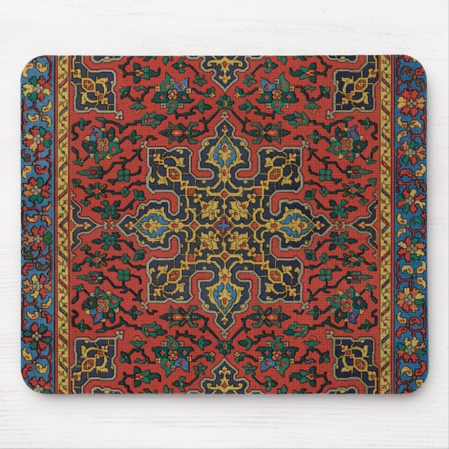 Tapis De Souris Tapis Perse Tapis Rouge Bleu classique (Devant)