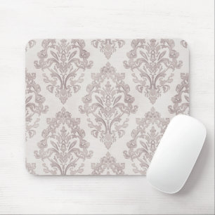 Tapis De Souris Tapisserie Florale Classique Aquarelle Taupe Douce