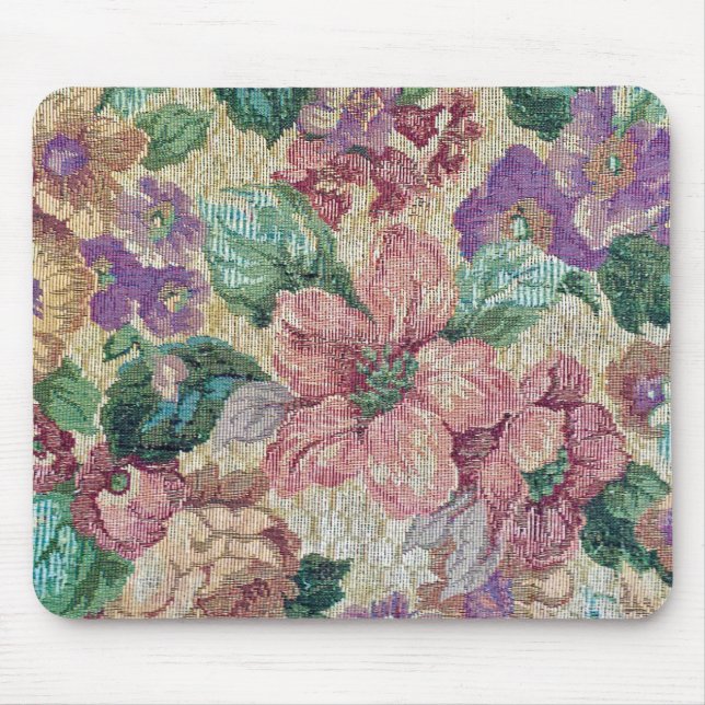 Tapis De Souris tapisserie florale rétro (Devant)