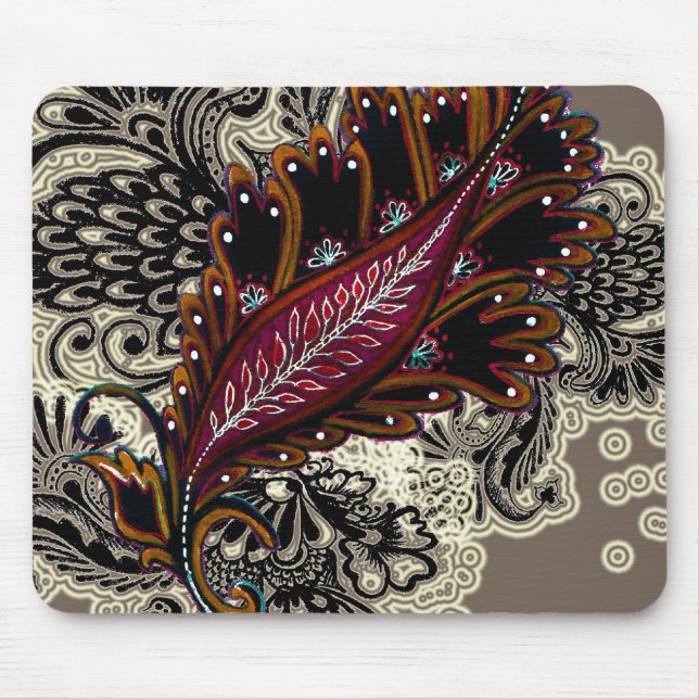 Tapis De Souris Tapisserie rouge (Devant)