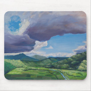 Tapis De Souris Taro Champs Hanalei Hawaii peinture à l'huile
