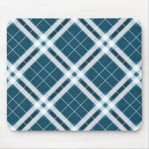 Tapis De Souris Tartan bleu et blanc