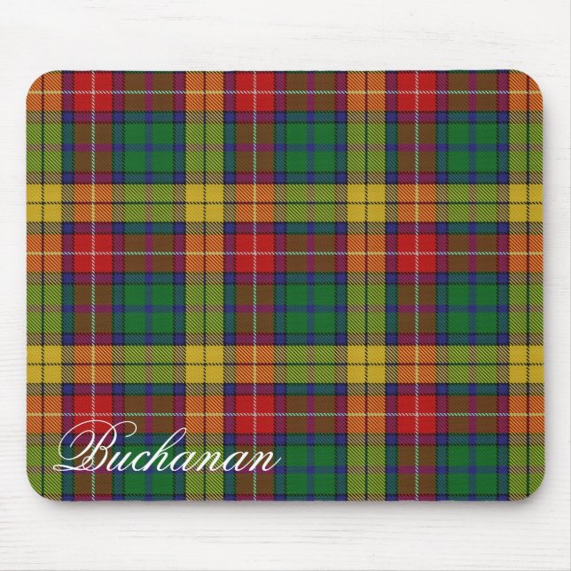 Tapis De Souris Tartan écossais majestueux de Buchanan de clan (Devant)