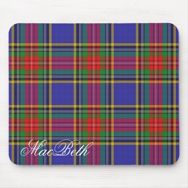 Tapis De Souris Tartan écossais majestueux de Macbeth de clan (Devant)