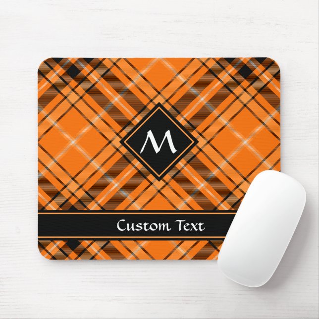 Tapis De Souris Tartan orange d'Halloween (Avec souris)