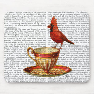 Tapis De Souris Tasse de thé et cardinal rouge