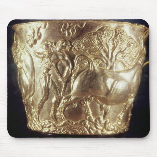 Tapis De Souris Tasse, dépeignant un taureau domestique (Devant)