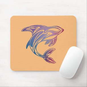 Tapis De Souris Tatouage à baleine pourpre Orca