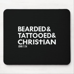 Tapis De Souris Tatouage à oreilles Christian Drôle Barbe Tatouage