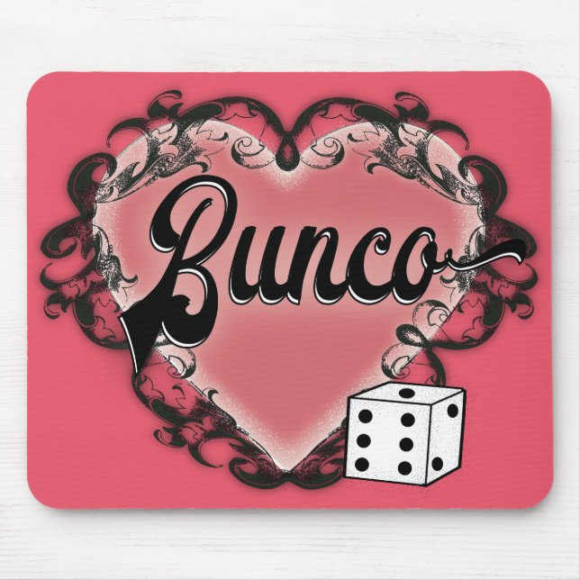 Tapis De Souris tatouage de coeur de bunco (Devant)