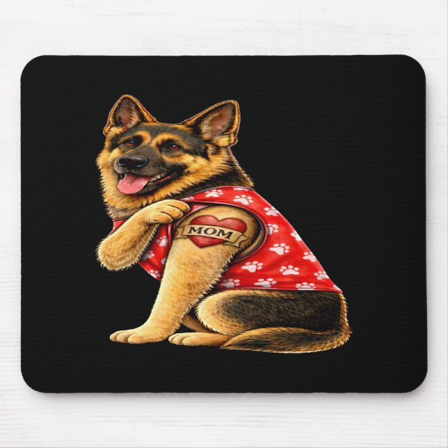 Tapis De Souris Tatouage de maman Berger allemand (Devant)