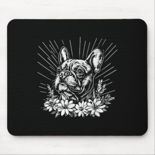 Tapis De Souris Tatouage de style rétro Amoureux des chiens Bulldo