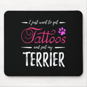Tapis De Souris Tatouage pour amoureux de chien Terrier idée cadea