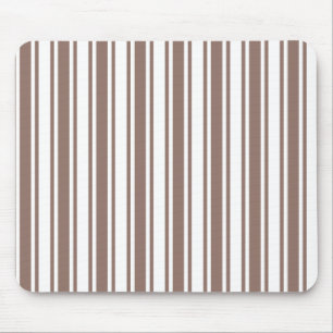 Tapis De Souris Taupe brun et blanc bonbons rayures