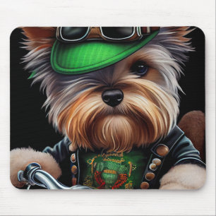 Tapis De Souris Tchiène Terrier Chien Conduisant un Vélo Saint-Pat