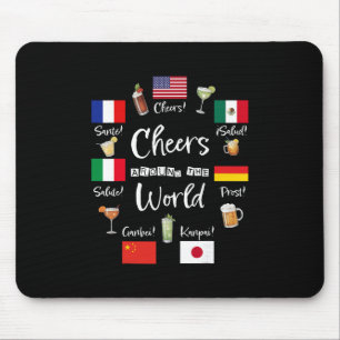 Tapis De Souris Tchin Tchin autour du monde Vacances Boire Drôle