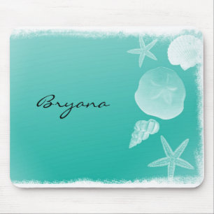 Tapis de souris Teal Beach Ocean Sea Coquillages S