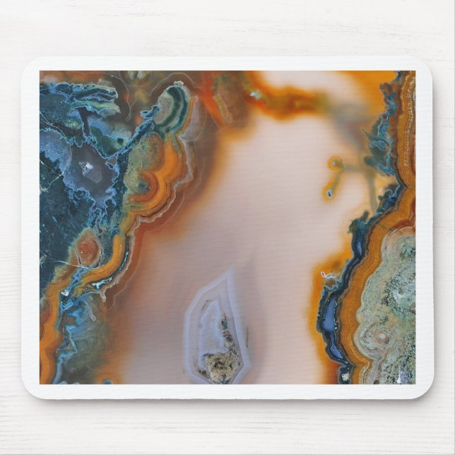Tapis De Souris Teal translucide et agate de rouille (Devant)