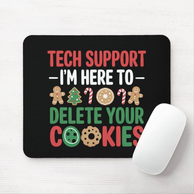 Tapis De Souris Tech Support Christmas Cookies Funny Work  (Avec souris)