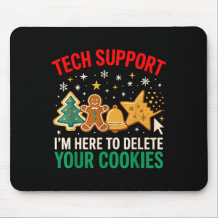 Tapis De Souris Tech Suprt Noël Cookies Femmes Hommes Drôle Chris