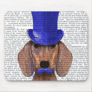 Tapis De Souris Teckel avec le casquette supérieur bleu et la