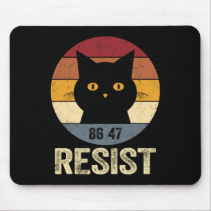 Tapis De Souris Tee-shirt Résister Anti Trump Rétro Chat Résister