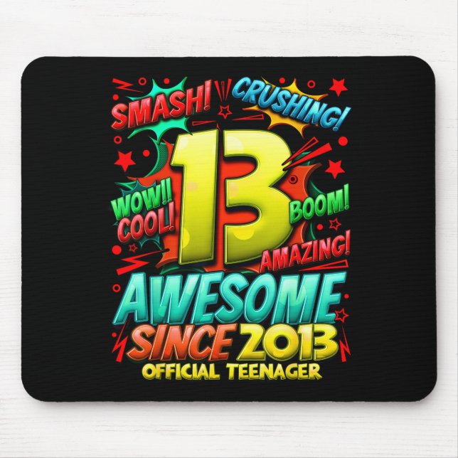 Tapis De Souris Teenager 13 Year Old Boys 13th Birthday Boy  (Devant)