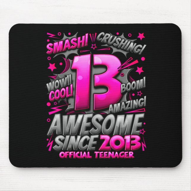 Tapis De Souris Teenager 13 Year Old Boys 13th Birthday Boy  (Devant)