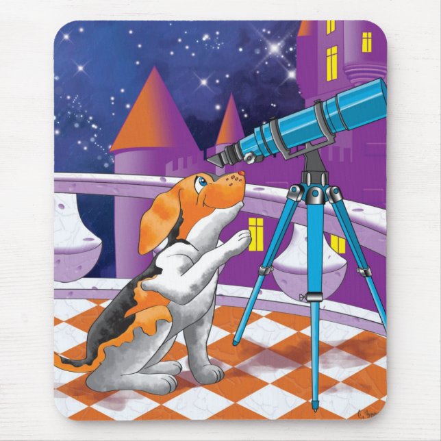 Tapis De Souris télescope pour chiens (Devant)
