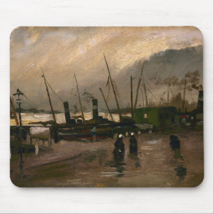 Tapis De Souris Tempête portuaire des pêcheurs d'Amsterdam par Vin