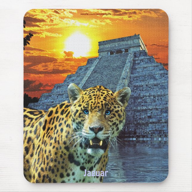 Tapis De Souris Temple et coucher de soleil Jaguar & Chichen Itza (Devant)