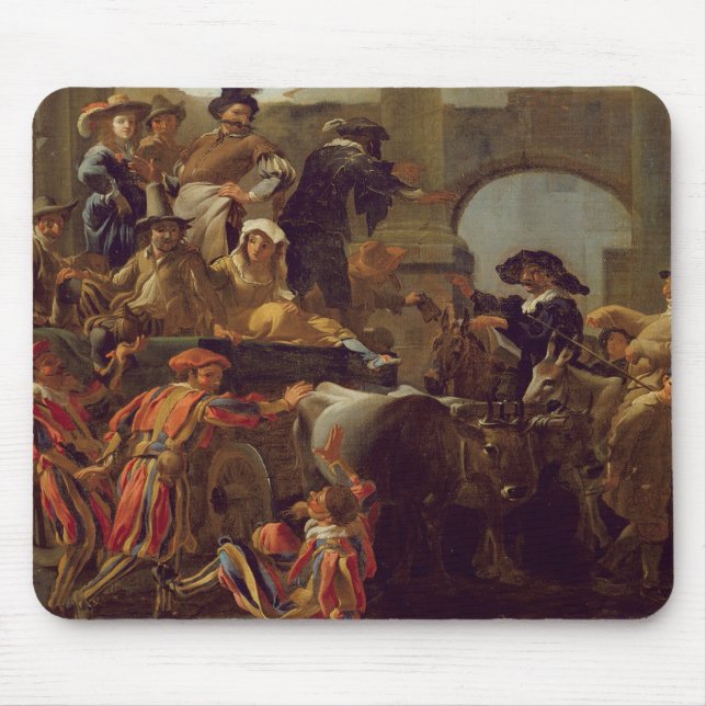 Tapis De Souris Temps de carnaval à Rome, 1653 (huile sur la (Devant)