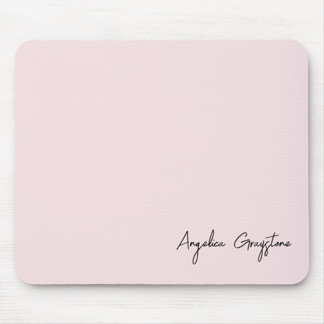 Tapis De Souris Tendance Blush rose Nom personnalisé Souris Pad (Devant)