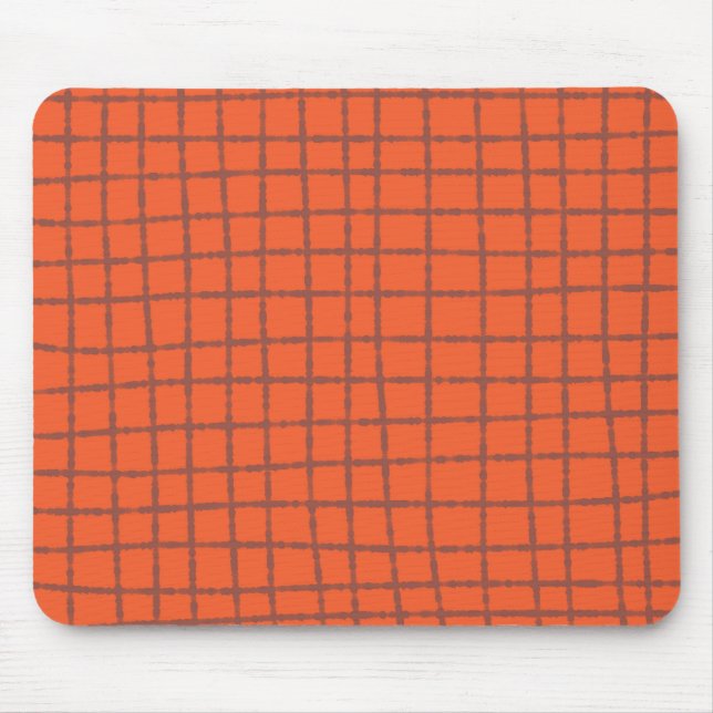 Tapis De Souris Terracotta Check Motif Chaleureux et moderne (Devant)