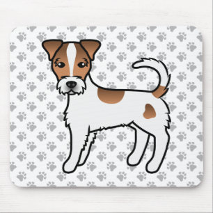 Tapis De Souris Terrier de Parsons Russell à poil dur blanc et fau