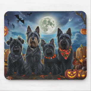 Tapis De Souris Térrier Écossais Halloween Effrayant