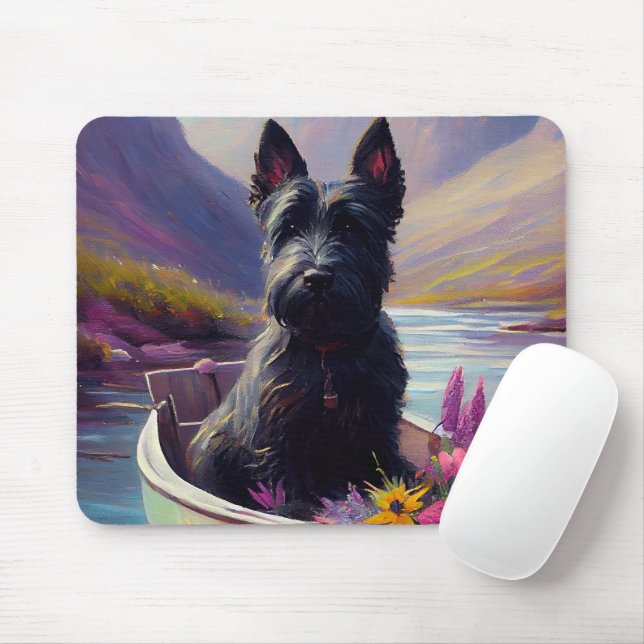 Tapis De Souris Terrier Écossais sur une pagaie : Une aventure pit (Avec souris)