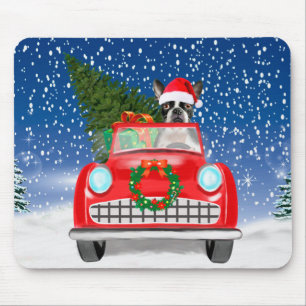 Tapis De Souris Tervueren Boston Chien Conduisant une voiture dans