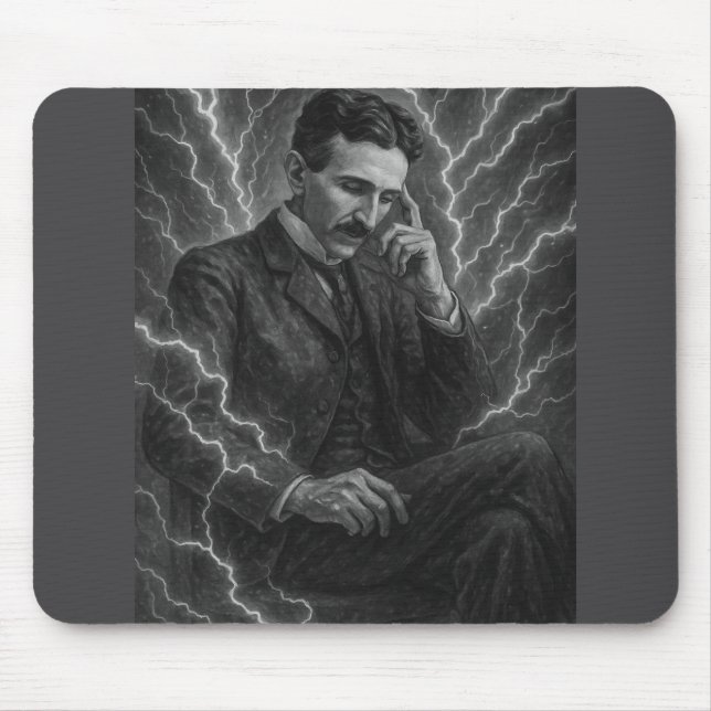 Tapis De Souris Tesla étincelles d'une souris de génie (Devant)