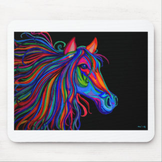 Tapis De Souris tête de cheval d'arc-en-ciel